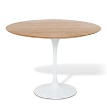 Mesa De Jantar Tulipa Saarinen Redonda 150 cm Madeira Base Branca - Eero Saarinen