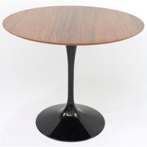 Mesa De Jantar Tulipa Saarinen Redonda 150 cm Madeira Base Preta