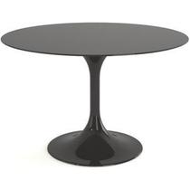 Mesa De Jantar Tulipa Saarinen Redonda 150 cm Madeira Base Preta - Eero Saarinen