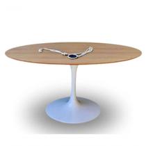 Mesa De Jantar Tulipa Saarinen Redonda 180x100cm Tampo Cor Jade