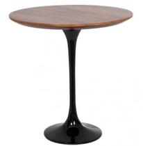 Mesa de Jantar Tulipa Saarinen Redonda 80 Base Preto Laca Tampo Imbuia Mesa de Jantar Tulipa Saarinen Redonda 80 Base Preto Laca Tampo Imbuia