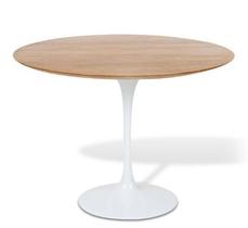 Mesa De Jantar Tulipa Saarinen Redonda 90 cm Madeira Base Branca