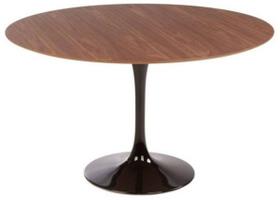 Mesa De Jantar Tulipa Saarinen Redonda 90 cm Madeira Base Preta Mesa De Jantar Tulipa Saarinen Redonda 90 cm Madeira Base Preta