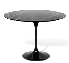 Mesa De Jantar Tulipa Saarinen Redonda 90 cm Mármore Nero