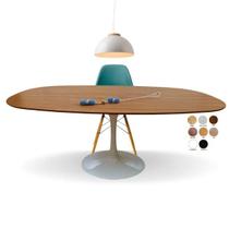 Mesa de Jantar Tulipa Saarinen Retangular Ovalada 180x100cm Base Laca Tampo Freijó Mesa de Jantar Tulipa Saarinen Retangular Ovalada 180x100cm Base Laca Tampo Freijó