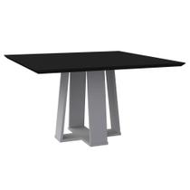 Mesa de Jantar Valencia 1,35X1,35 Off White/Preto New Ceval