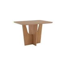 Mesa de Jantar Vértice 04 Lugares Canto Arredondado com Vidro SC156 Nature - Henn Mesa de Jantar Vértice 04 Lugares Canto Arredondado com Vidro SC156 Nature - Henn