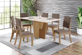 Mesa de Jantar Vertice 160 6 Cad. Milla Amendoa - Henn Mesa de Jantar Vertice 160 6 Cad. Milla Amendoa - Henn