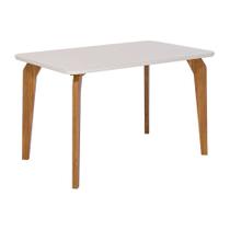 Mesa de Jantar Vitória 130x80 Tampo Vidro Temperado Base Madeira Cinamomo Mesa de Jantar Vitória 130x80 Tampo Vidro Temperado Base Madeira Cinamomo