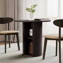 Mesa de Jantar Weselon Redonda 80 cm com Armazenamento de 2 Níveis Mesa de Jantar Weselon Redonda 80 cm com Armazenamento de 2 Níveis