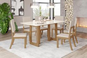 Mesa de Jantar Yara 160 6 Cad. Milla Linho - Henn Mesa de Jantar Yara 160 6 Cad. Milla Linho - Henn