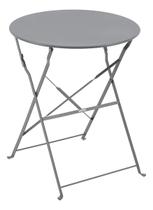 Mesa De Jardim Aco Cinza Redonda 71x60x60cm - Porto Mesa De Jardim Aco Cinza Redonda 71x60x60cm - Porto