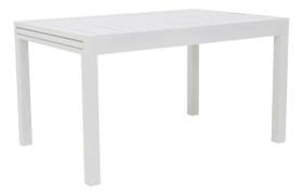 Mesa De Jardim Aluminio Branco Extensivel 75x90x135/270cm