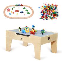 Mesa de jogo de atividades KRAND Kid's com 290 tijolos de construção Mesa de jogo de atividades KRAND Kid's com 290 tijolos de construção
