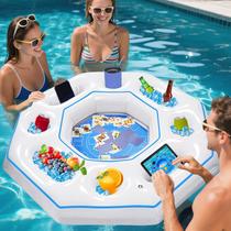 Mesa de jogo inflável Lanathel octogonal para piscina ou banheira de hidromassagem