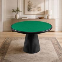 Mesa de Jogos Redonda Com 4 Gavetas Porta Copos 120cm Base Cone Bellagio G02 Preto - Lyam Decor Mesa de Jogos Redonda Com 4 Gavetas Porta Copos 120cm Base Cone Bellagio G02 Preto - Lyam Decor