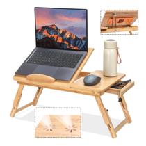 Mesa de Laptop Ajustável de Bambu JELNER com Ventilador de Resfriamento Mesa de Laptop Ajustável de Bambu JELNER com Ventilador de Resfriamento