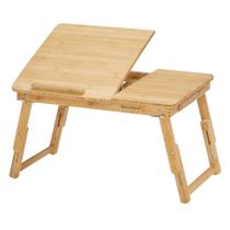 Mesa de Laptop SONGMICS Dobrável em Bambu com Gaveta