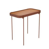 Mesa de Lateral Melin G 70cm x 37cm Nature Com Pes Metal Cobre - Ofertamo