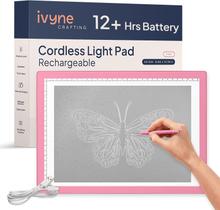 Mesa de luz iVyne A4 recarregável LED portátil rosa