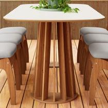 Mesa de Madeira 100% Mdf Off White/Freijo Tm69 - Dalla Costa Mesa de Madeira 100% Mdf Off White/Freijo Tm69 - Dalla Costa