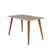 Mesa de Madeira Adele 130 Cm com Vidro Madeira/Off White - Cimol Mesa de Madeira Adele 130 Cm com Vidro Madeira/Off White - Cimol