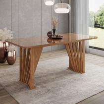 Mesa de Madeira Adriana 200 Cm com Vidro Nature - Henn Mesa de Madeira Adriana 200 Cm com Vidro Nature - Henn