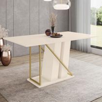 Mesa de Madeira Andy Canto Reto Off White - Henn