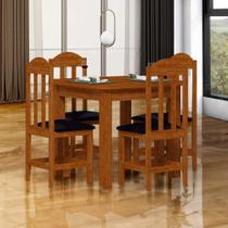 Mesa de madeira com 4 cadeiras estofadas - 88 x 88 - NEMARGI