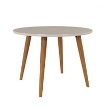 Mesa de Madeira Dani com Vidro Madeira/Off White - Cimol Mesa de Madeira Dani com Vidro Madeira/Off White - Cimol