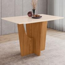 Mesa de Madeira Danielly Nature/Off White Sci37 - Henn Mesa de Madeira Danielly Nature/Off White Sci37 - Henn