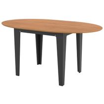 Mesa de Madeira Extensível Freijó/Preto Fosco - Dalla Costa Mesa de Madeira Extensível Freijó/Preto Fosco - Dalla Costa