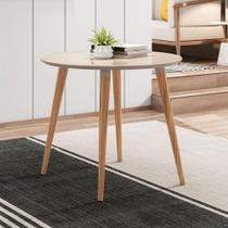 Mesa de Madeira Indy com Tampo de Vidro Off White - Pnr Móveis