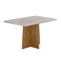 Mesa de Madeira Jade com Vidro Cinamomo/Off White 13575.230 - Valdemóveis