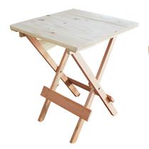 Mesa de Madeira Maciça Dobrável 60x60cm S/ Pintura Mesa de Madeira Maciça Dobrável 60x60cm S/ Pintura