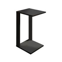 Mesa de Madeira Preto Decor Casa Clássica MDF Apoio Lateral