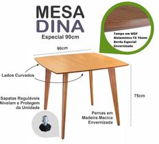 Mesa de Madeira Quadrada Especial 80cm na cor Freijó
