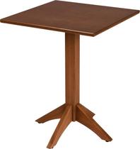 Mesa de madeira tramontina london coluna central quadrada em tauarí amêndoa 4 lugares 60 cm