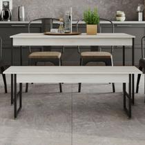 Mesa de Madeira Tub com 1 Banco Snow/Preto - Compace