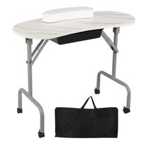 Mesa de manicure AGESISI Mesa dobrável de mármore branco de 36"