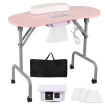 Mesa de manicure AGESISI portátil com carregador e coletor de poeira