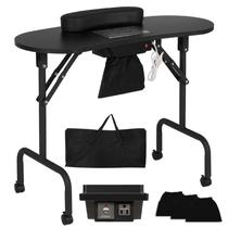 Mesa de manicure AGESISI portátil com carregador e coletor de poeira