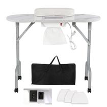 Mesa de manicure AGESISI portátil dobrável com coletor de pó