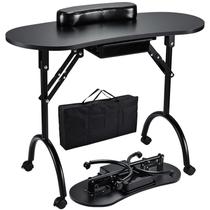 Mesa de manicure Joligrace Professional Dobrável Portátil Preta