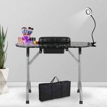 Mesa de manicure LEIBOU Professional 91 cm com lâmpada e bolsa preta