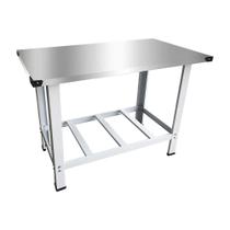 Mesa de Manipulação 120X70 cm Tampo Inox Kenok MSW120