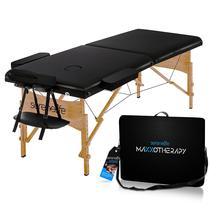 Mesa de massagem SereneLife portátil ajustável dobrável preta