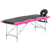 Mesa de massagem vidaXL de 4 zonas dobrável com altura ajustável