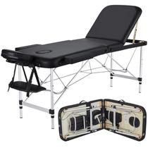 Mesa de massagem Yaheetech Portable Lash Bed Alumínio Preto