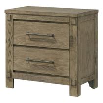 Mesa de Noche Acme Colton en Roble Blanco Antiguo con 2 Cajones